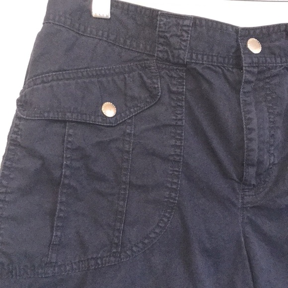 Lauren Ralph Lauren navy blue high waist rolled hem shorts size 10 - Picture 2 of 9